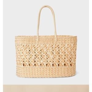 Shade & Shore Straw Tote Handbag - Ivory XL